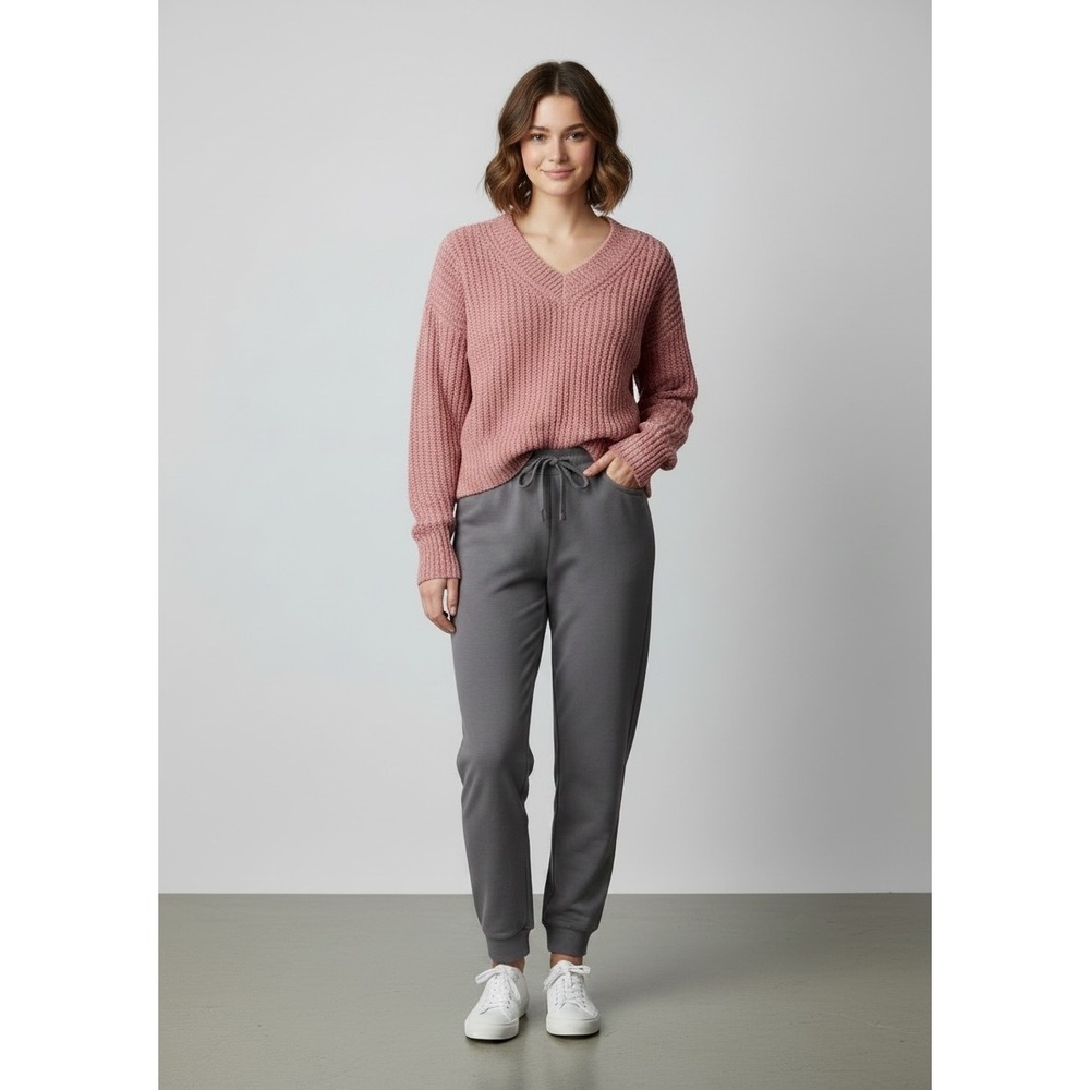 State of Day Intimates Womens XS‎ Rose Pink Chenille Knit V-Neck Lounge Sweater